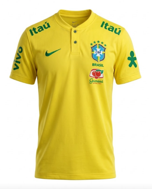 CAMISA POLO SELEÇÃO BRASILEIRA AMARELA