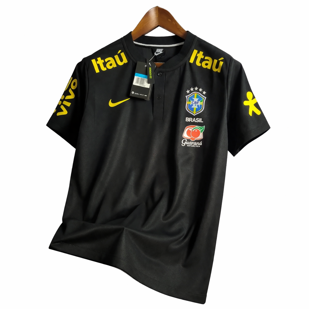 CAMISA POLO SELEÇÃO BRASILEIRA PRETA
