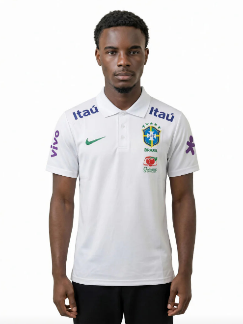 CAMISA POLO SELEÇÃO BRASILEIRA BRANCA
