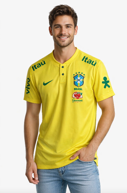 CAMISA POLO SELEÇÃO BRASILEIRA AMARELA