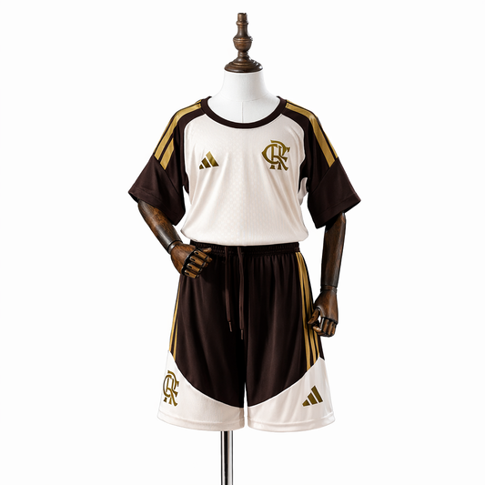 CONJUNTO (KIT) FLAMENGO TREINO BEGE-INFANTIL