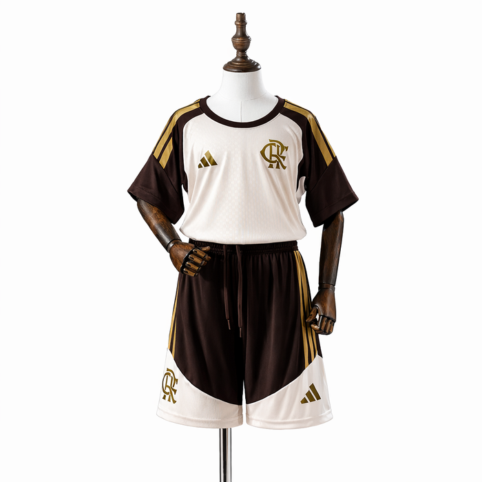 CONJUNTO (KIT) FLAMENGO TREINO BEGE-INFANTIL